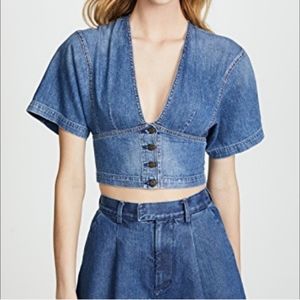 NWOT Jean Antelier cropped shirt